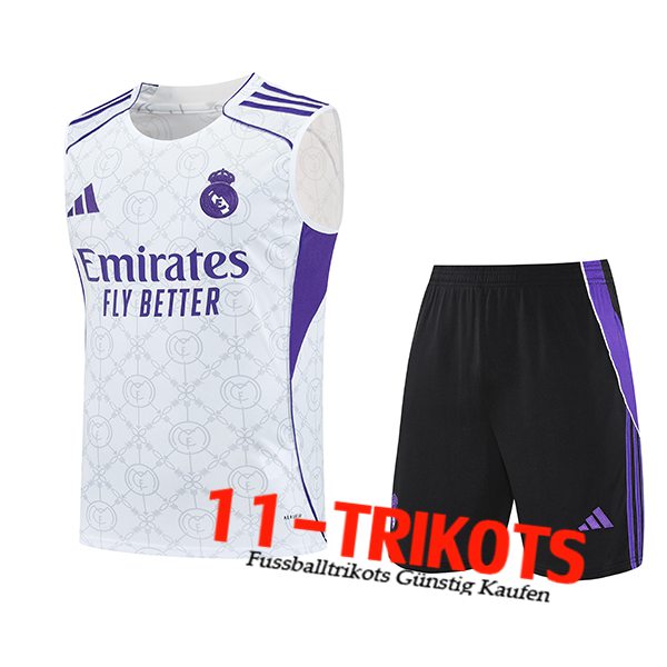 Real Madrid Trainings-Tanktops Weiß/lila 2025/2026 -02