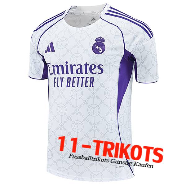 Real Madrid Trainingstrikot Weiß/lila 2025/2026 -02