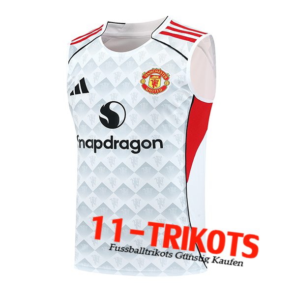 Manchester United Trainings-Tanktops Weiß/Grau/Rot 2025/2026