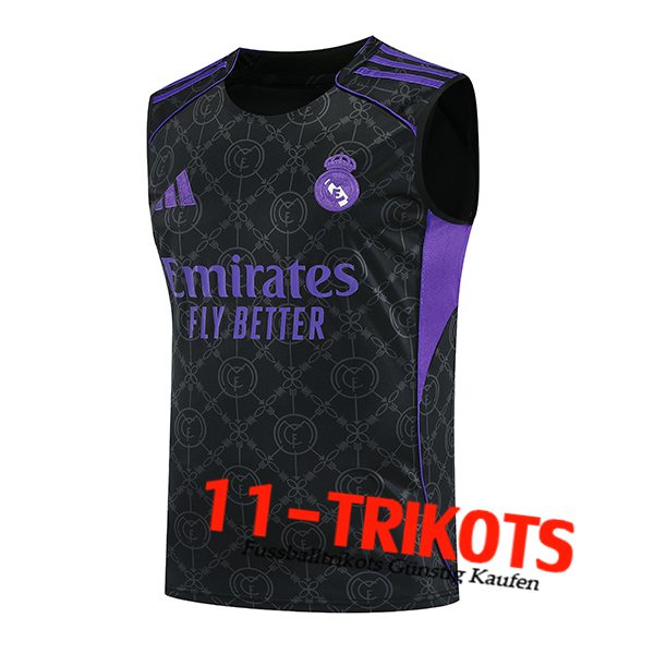 Real Madrid Trainings-Tanktops Schwarz/lila 2025/2026