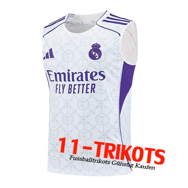 Real Madrid Trainings-Tanktops Weiß/lila 2025/2026 -02