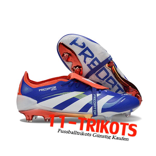 Adidas Fussballschuhe 25 Predator Elite Tongue FG Blau/Weiß/Orange -02