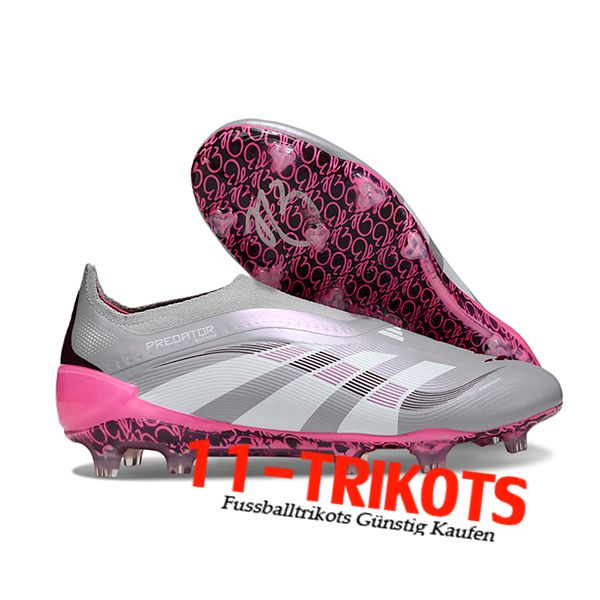Adidas Fussballschuhe 25 Predator Elite LL FG Grau/Weiß/Rosa