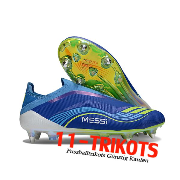 Adidas Fussballschuhe F50 Elite Laceless SG Blau/lila/Grün