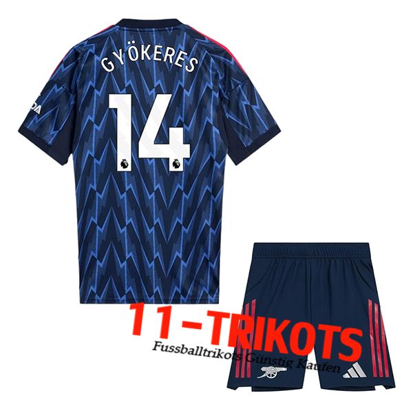 Arsenal (GYÖKERES #14) Kinder 2025/2026 Auswärtstrikot