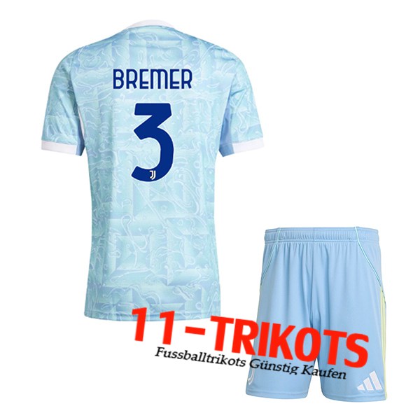 Juventus (BREMER #3) Kinder 2025/2026 Auswärtstrikot