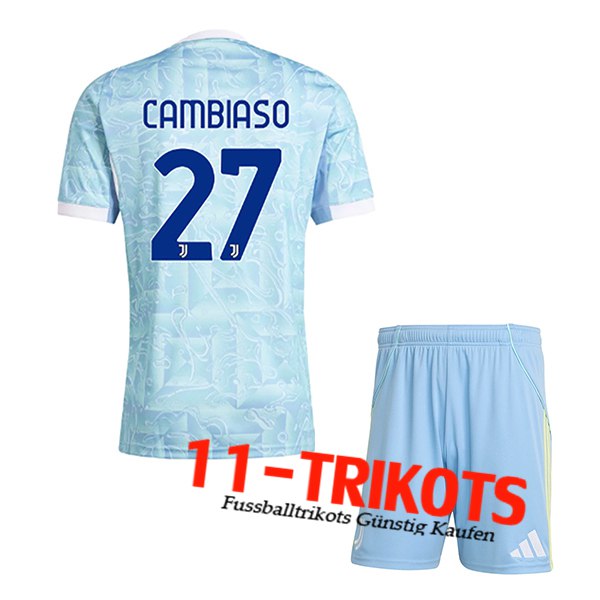 Juventus (CAMBIASO #27) Kinder 2025/2026 Auswärtstrikot