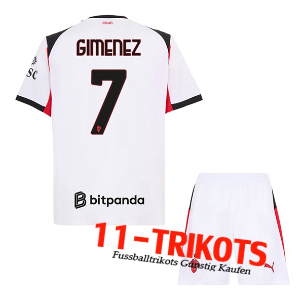 AC Milan (GIMENEZ #7) Kinder 2025/2026 Auswärtstrikot