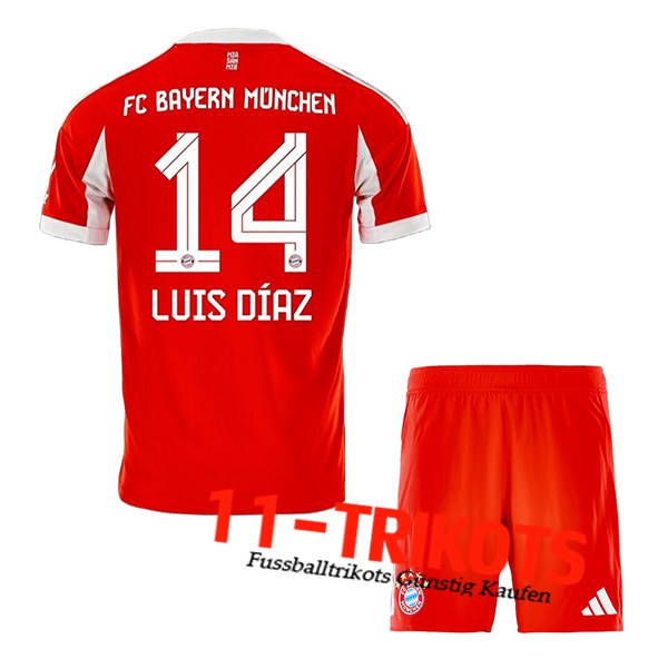 Bayern Munchen (LUIS DÍAZ #14) Kinder 2025/2026 Heimtrikot