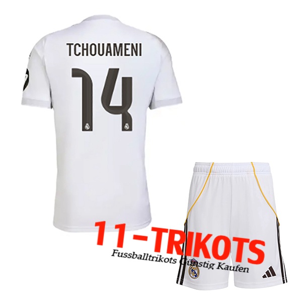 Real Madrid (TCHOUAMÉNI #14) Kinder 2025/2026 Heimtrikot