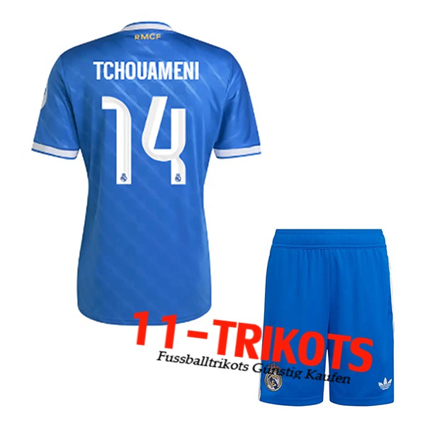 Real Madrid (TCHOUAMÉNI #14) Kinder 2025/2026 Third Trikot