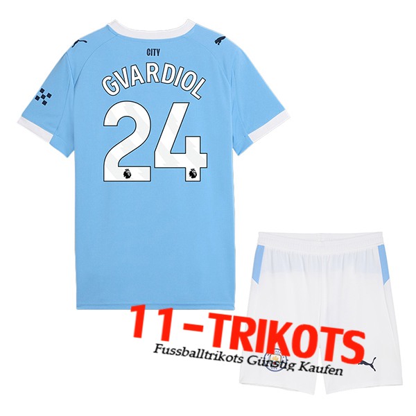 Manchester City (GVARDIOL #24) Kinder 2025/2026 Heimtrikot