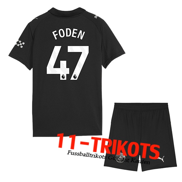 Manchester City (FODEN #47) Kinder 2025/2026 Auswärtstrikot