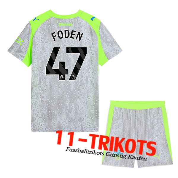 Manchester City (FODEN #47) Kinder 2025/2026 Third Trikot