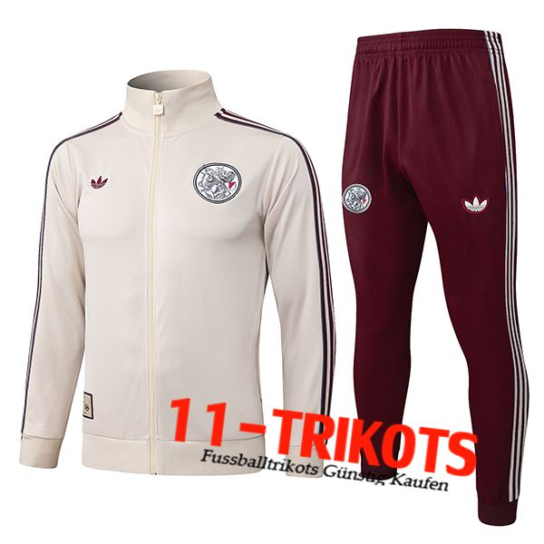 Ajax Trainingsanzug jacke Beige/Rot 2025/2026