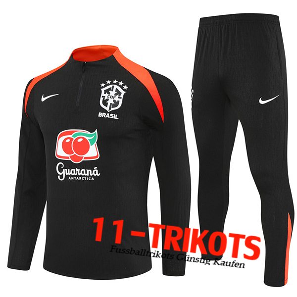 Brasilien Trainingsanzug Schwarz/Orange 2025/2026  Brasilien Trainingsanzug Schwarz/Orange 2025/2026