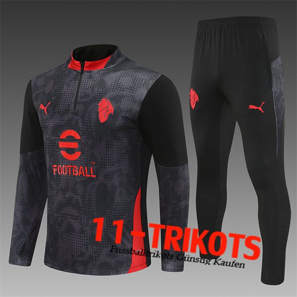 AC Milan Trainingsanzug Kinder Grau/Schwarz/Rot 2025/2026
