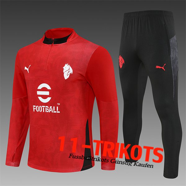 AC Milan Trainingsanzug Kinder Rot/Schwarz 2025/2026 -03