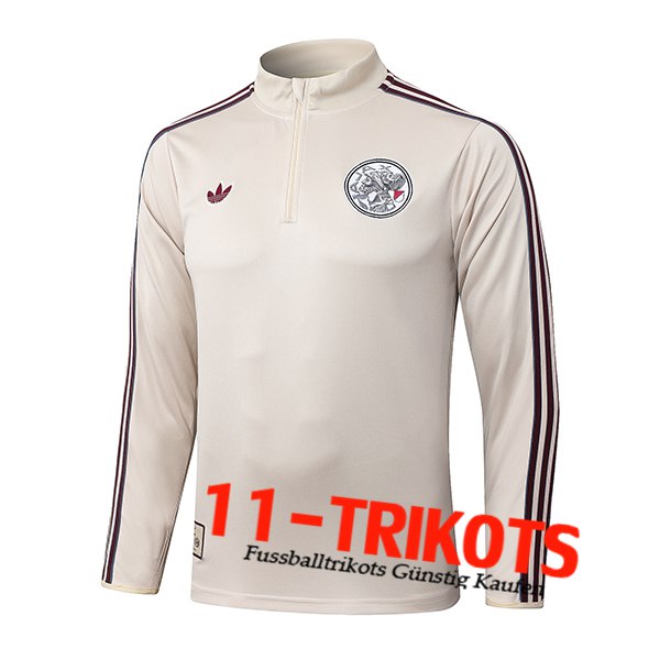 Ajax Training Sweatshirt Beige/Rot 2025/2026  Ajax Training Sweatshirt Beige/Rot 2025/2026