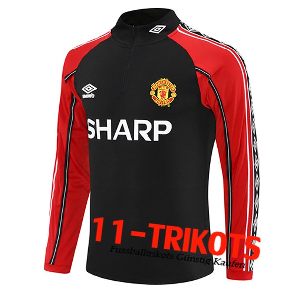 Manchester United Training Sweatshirt Schwarz/Rot 2025/2026 -02  Manchester United Training Sweatshirt Schwarz/Rot 2025/2026 -02