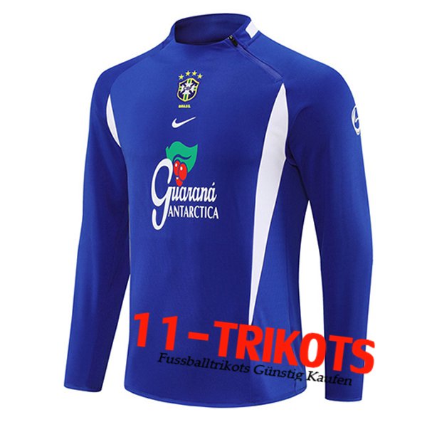 Brasilien Training Sweatshirt Blau/Weiß 2025/2026  Brasilien Training Sweatshirt Blau/Weiß 2025/2026