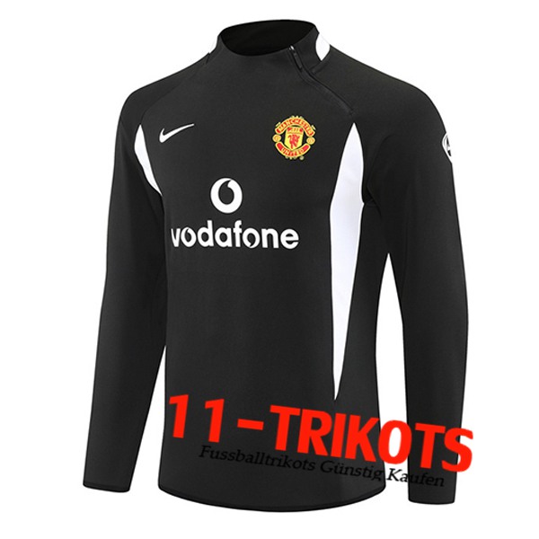 Manchester United Training Sweatshirt Schwarz/Weiß 2025/2026  Manchester United Training Sweatshirt Schwarz/Weiß 2025/2026