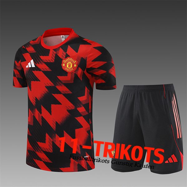 Manchester United Trainingstrikot Kinder Rot/Schwarz 2025/2026 -03