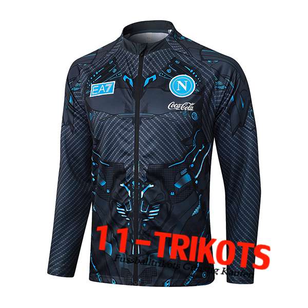 SSC Neapel Trainingsjacke Grau/Blau 2025/2026  SSC Neapel Trainingsjacke Grau/Blau 2025/2026