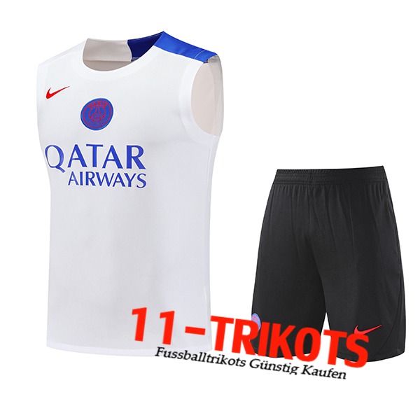 PSG Trainings-Tanktops Weiß/Blau 2025/2026