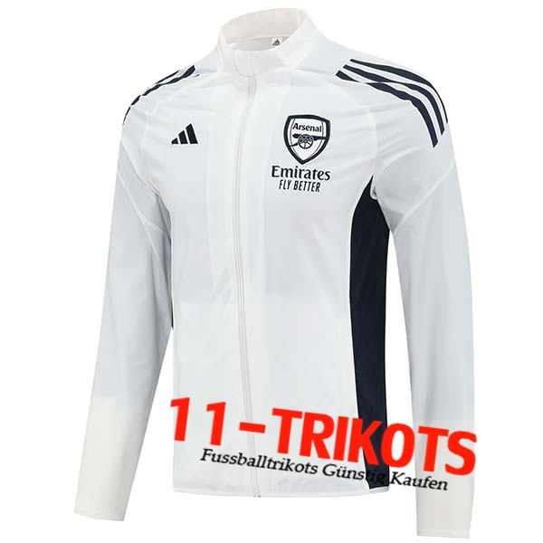 Arsenal Windjacke Weiß/Schwarz 2025/2026  Arsenal Windjacke Weiß/Schwarz 2025/2026