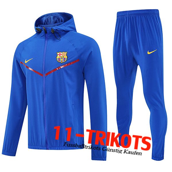 FC Barcelona Trainingsanzug Mit Kapuze Trainingsjacke Windbreaker Blau 2025/2026