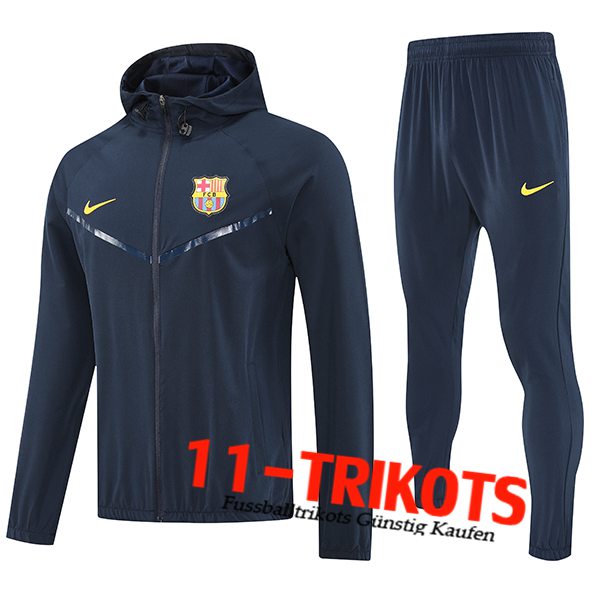 FC Barcelona Trainingsanzug Mit Kapuze Trainingsjacke Windbreaker Schwarz 2025/2026