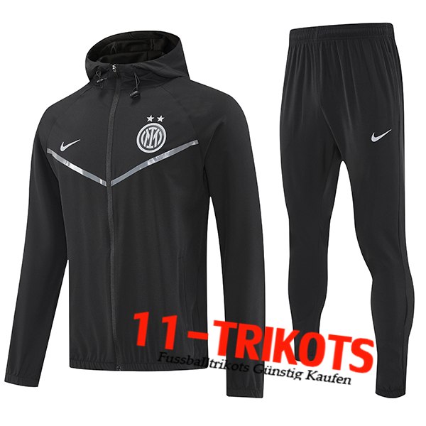 Inter Milan Trainingsanzug Mit Kapuze Trainingsjacke Windbreaker Schwarz 2025/2026