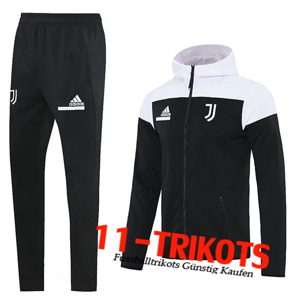 Juventus Trainingsanzug Mit Kapuze Trainingsjacke Windbreaker Schwarz/Weiß 2025/2026