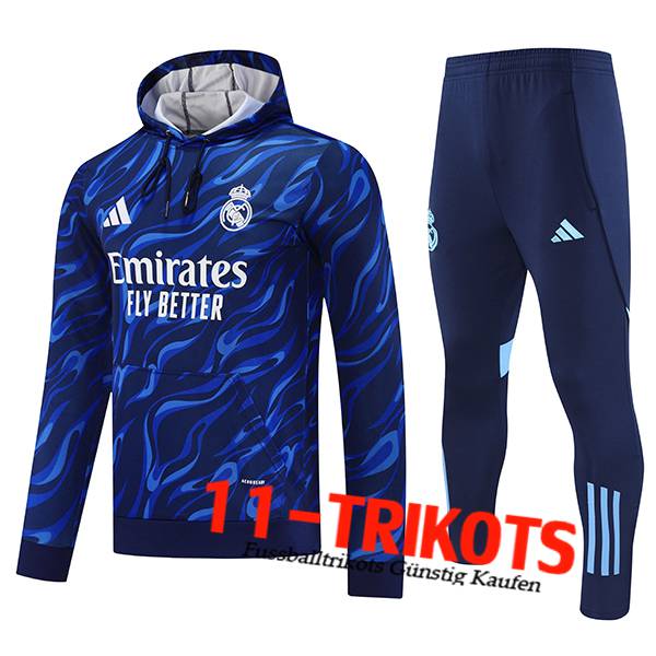 Real Madrid Trainingsanzug Mit Kapuze Dunkelblau 2025/2026