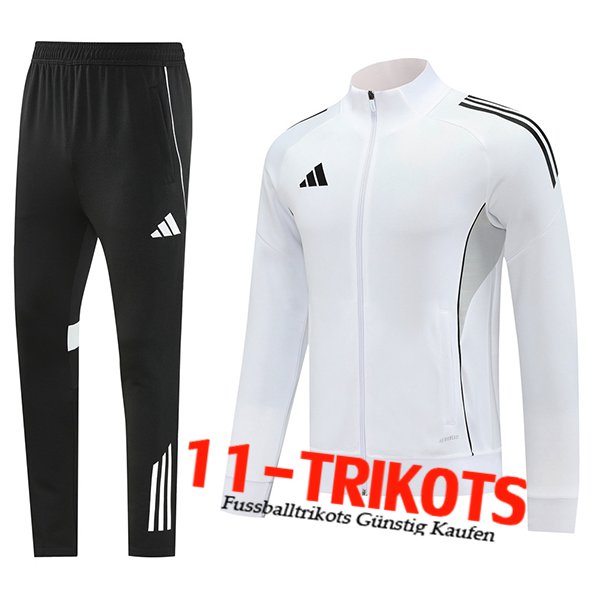 Adidas Trainingsanzug jacke Weiß/Grau/Schwarz 2025/2026  Adidas Trainingsanzug jacke Weiß/Grau/Schwarz 2025/2026