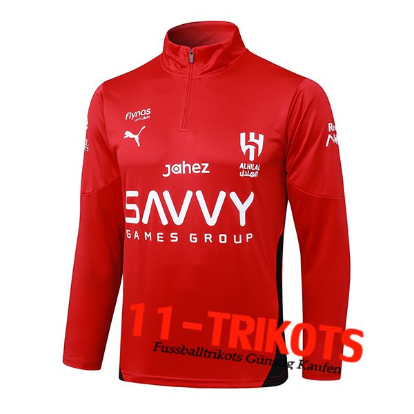 Al-Hilal Training Sweatshirt Rot/Schwarz 2025/2026  Al-Hilal Training Sweatshirt Rot/Schwarz 2025/2026