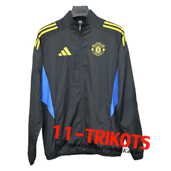 Manchester United Windjacke Schwarz/Gelb/Blau 2025/2026 Manchester United Windjacke Schwarz/Gelb/Blau 2025/2026