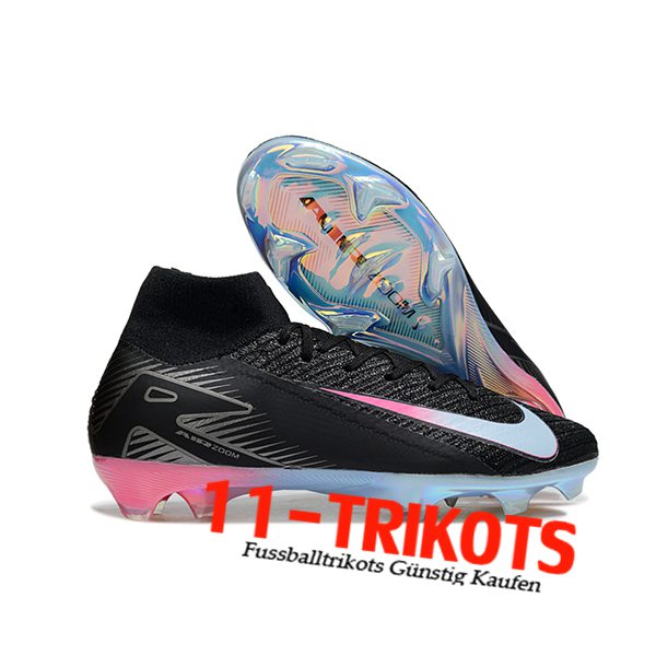 Nike Fussballschuhe Air Zoom Mercurial Superfly IIX Elite FG Schwarz/Blau/Rosa Nike Fussballschuhe Air Zoom Mercurial Superfly IIX Elite FG Schwarz/Blau/Rosa
