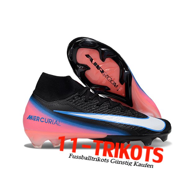 Nike Fussballschuhe Air Zoom Mercurial Superfly IIX Elite FG Schwarz/Weiß/Blau/Rosa Nike Fussballschuhe Air Zoom Mercurial Superfly IIX Elite FG Schwarz/Weiß/Blau/Rosa