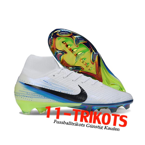 Nike Fussballschuhe Air Zoom Mercurial Superfly IIX Elite FG Weiß/Schwarz/Blau Nike Fussballschuhe Air Zoom Mercurial Superfly IIX Elite FG Weiß/Schwarz/Blau