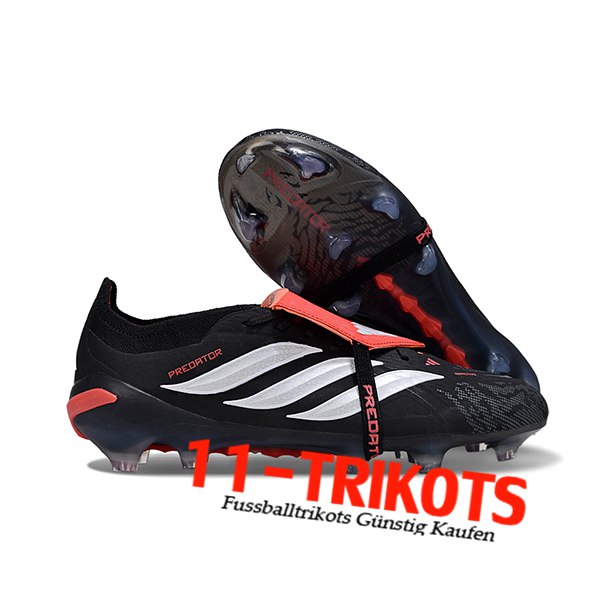 Adidas Fussballschuhe 26 Predator Elite Tongue FG Schwarz/Grau/Orange