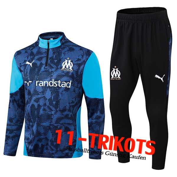 Marseille Trainingsanzug Blau/Schwarz 2025/2026 Marseille Trainingsanzug Blau/Schwarz 2025/2026