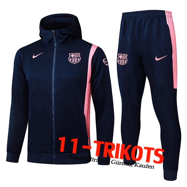 FC Barcelona Trainingsanzug Mit Kapuze Trainingsjacke Windbreaker Blau/Rosa 2025/2026 FC Barcelona Trainingsanzug Mit Kapuze Trainingsjacke Windbreaker Blau/Rosa 2025/2026