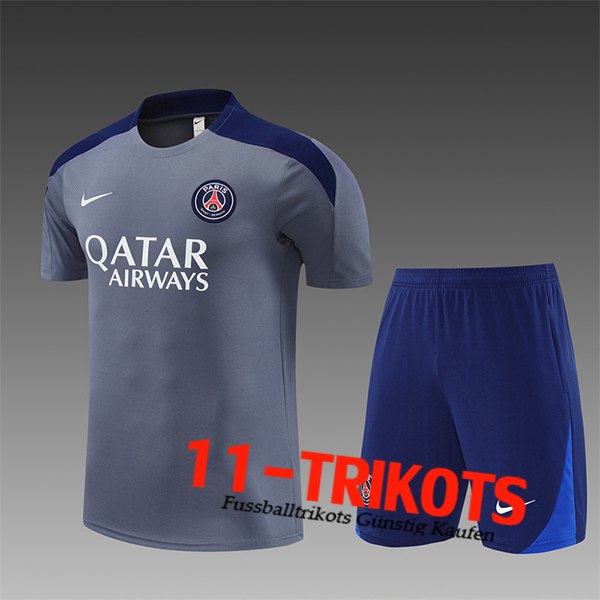PSG Trainingstrikot Kinder Grau/Blau 2025/2026 PSG Trainingstrikot Kinder Grau/Blau 2025/2026