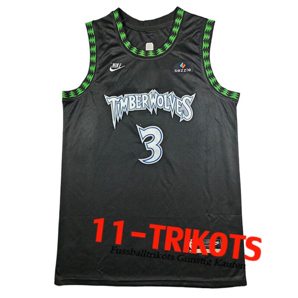 Minnesota Timberwolves Trikot (McDANIELS #3) 2025/26 Schwarz/Grün Minnesota Timberwolves Trikot (McDANIELS #3) 2025/26 Schwarz/Grün