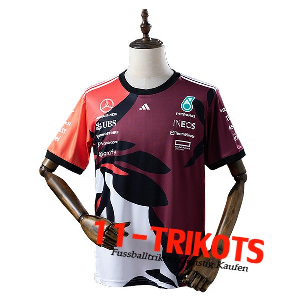 T-Shirt Mercedes Benz Team lila/Schwarz/Orange 2025 T-Shirt Mercedes Benz Team lila/Schwarz/Orange 2025