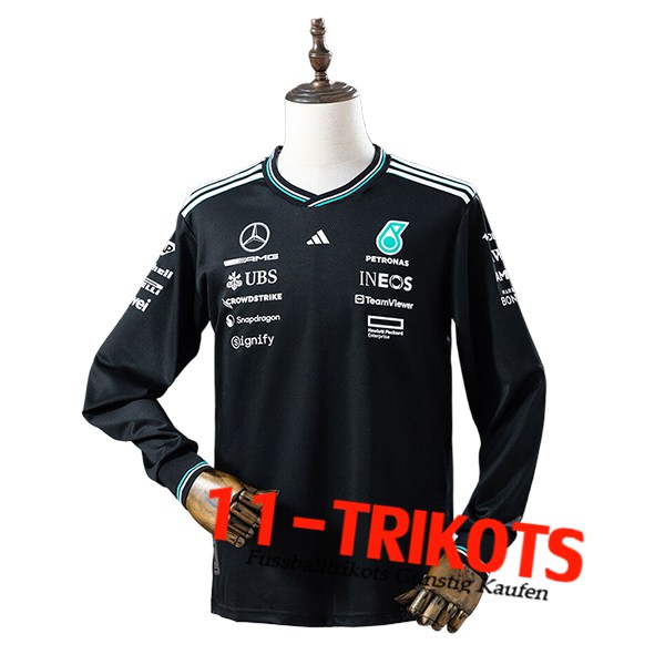 Langarm F1 Mercedes Benz Team Schwarz/Weiß 2025 Langarm F1 Mercedes Benz Team Schwarz/Weiß 2025