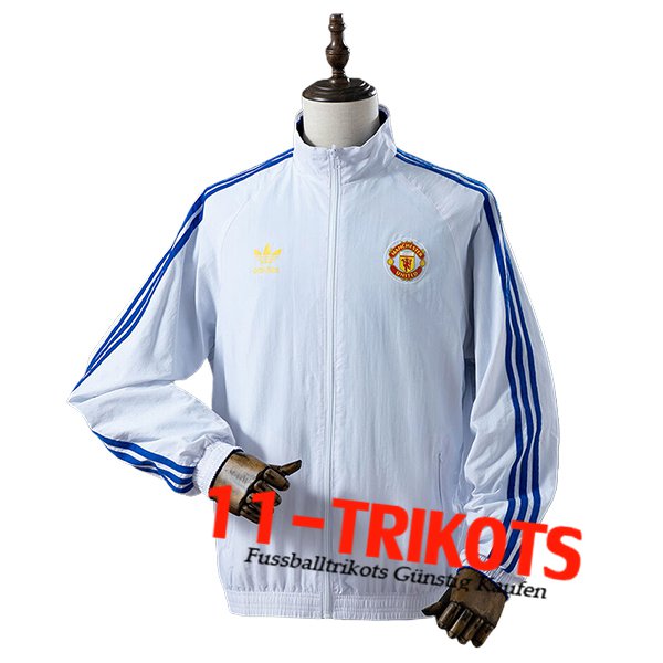 Manchester United Windjacke Blau/Weiß 2025/2026 Manchester United Windjacke Blau/Weiß 2025/2026