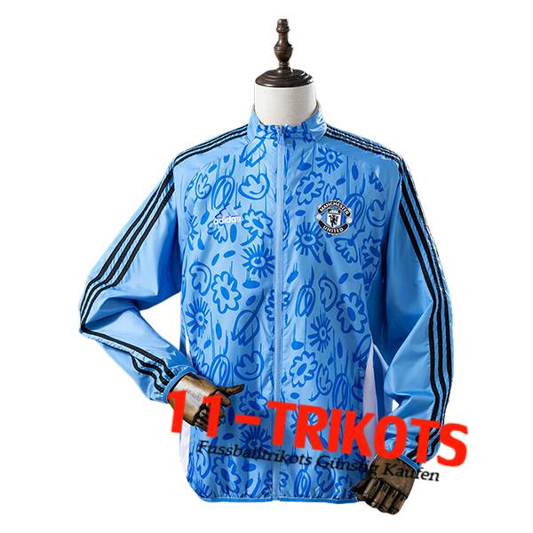 Manchester United Windjacke Blau/Schwarz 2025/2026 Manchester United Windjacke Blau/Schwarz 2025/2026